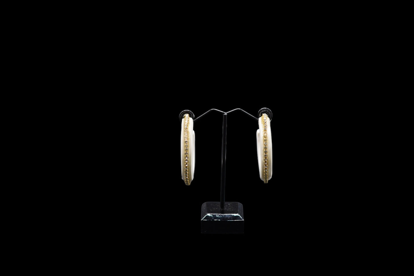 White Polymer Clay with Swarovski Crystal Earrings