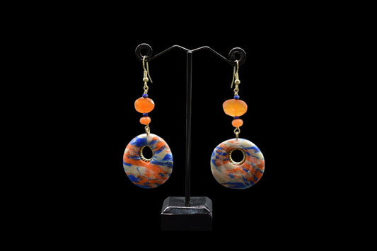Orange and Blue Lapis with Glass Beads