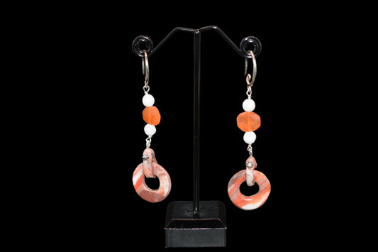 Brown and Orange Polymer Clay Earrings