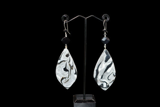 Black and White Polymer Clay Earrings