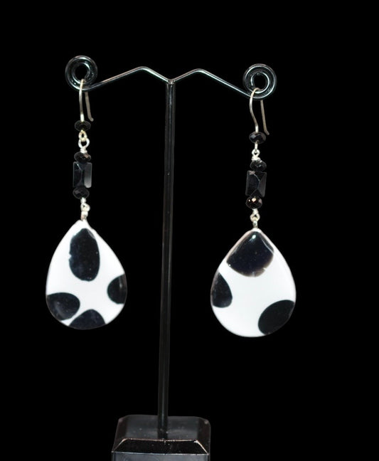 Black and White Polymer Clay Earrings