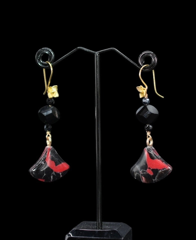 Black and Red Onyx Earrings