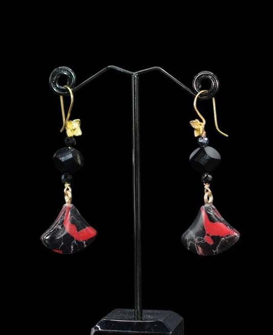 Black and Red Onyx Earrings