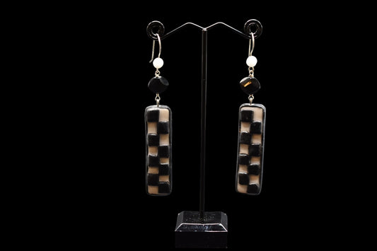 Black and White Checkered Semiprecious Stones