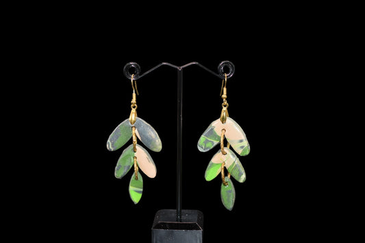 Blue and Green Polymer Clay Earrings