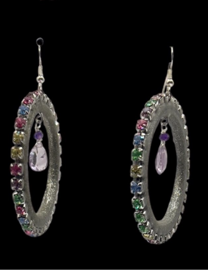 Iridescent Hoop Style Earrings